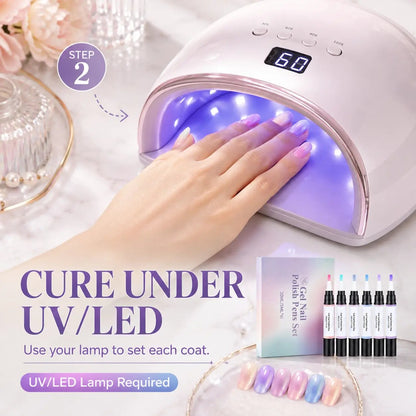 💅✨6-Color Pearl Gel Nail Polish Pen Set for Easy DIY Nails