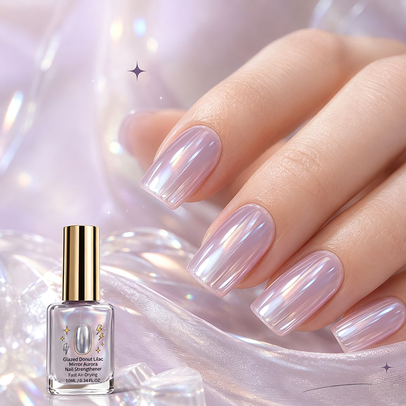 ⏳🔥LIMITED-TIME 50% OFF! ⏰Lilac Glossy Mirror Nail Strengthener